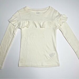 Ralph Lauren Polo Cream Ruffled Top